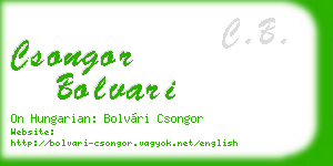 csongor bolvari business card